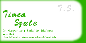 timea szule business card